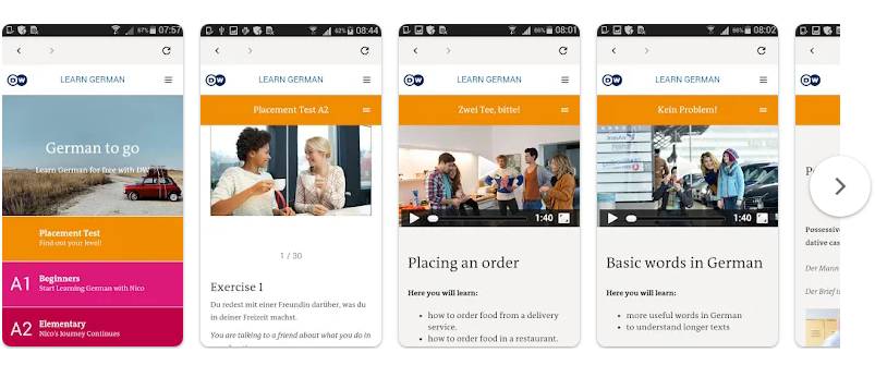 تطبيق تعلم اللغة الألمانية من DW أونلاين